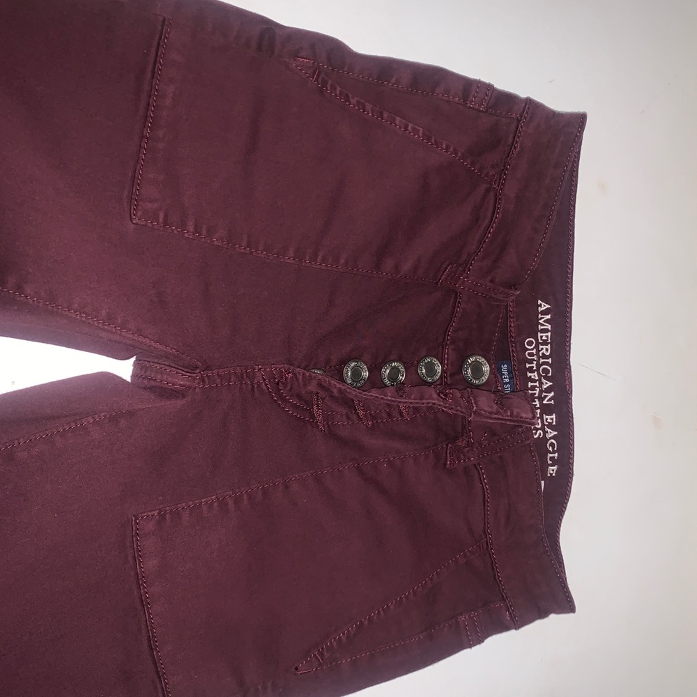 American Eagle High waisted maroon skinny jeans
